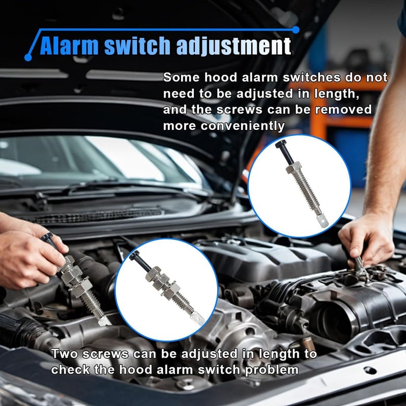 BDZMC 4PCS Car Door Pin Switches, Momentary ON Off 12VDC 20A Auto Trunk Engine Alarm Security, Door Jamb Switch, Adjustable Valve Switch, Car Bonnet Alarm Light Hood Screw - Image 4